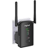 Los mejores  - Aigital 300Mbps Repetidor WiFi Enrutador Inalámbrico WiFi (Ethernet RJ45) Extensor de Red WiFi Punto Acceso para Mejorar…